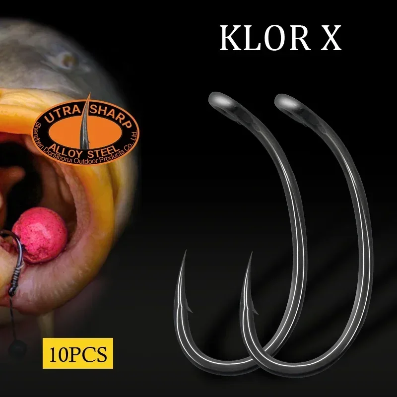Fishing Hook Barbless - 곡선 긴 생크 부리 포인트 PTFE