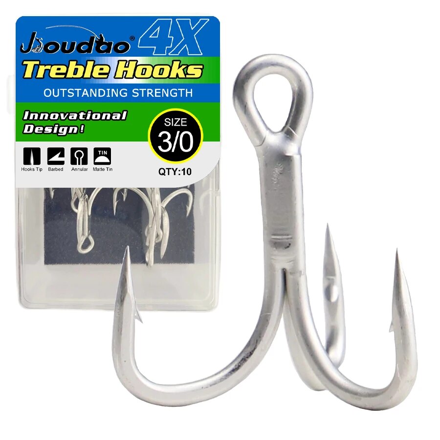 Fishing Hook Offset - 낚시 트레블 후크 높은 탄소강 4X