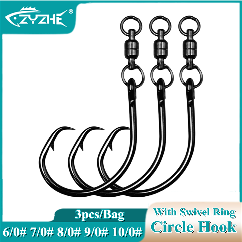 Fishing Hook Circle - ZYZHE 3/6/9개 스위블 링이 있는 원형