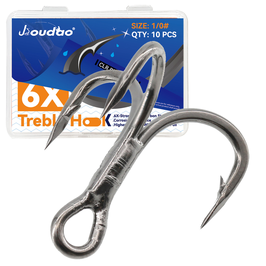 Fishing Hook Offset - 6X 낚시 트레블 훅 10개 빅