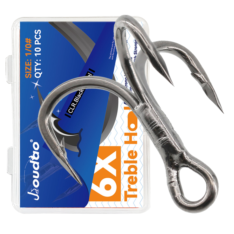 Fishing Hook Assortment - 6X 낚시 트레블 후크 블랙 10