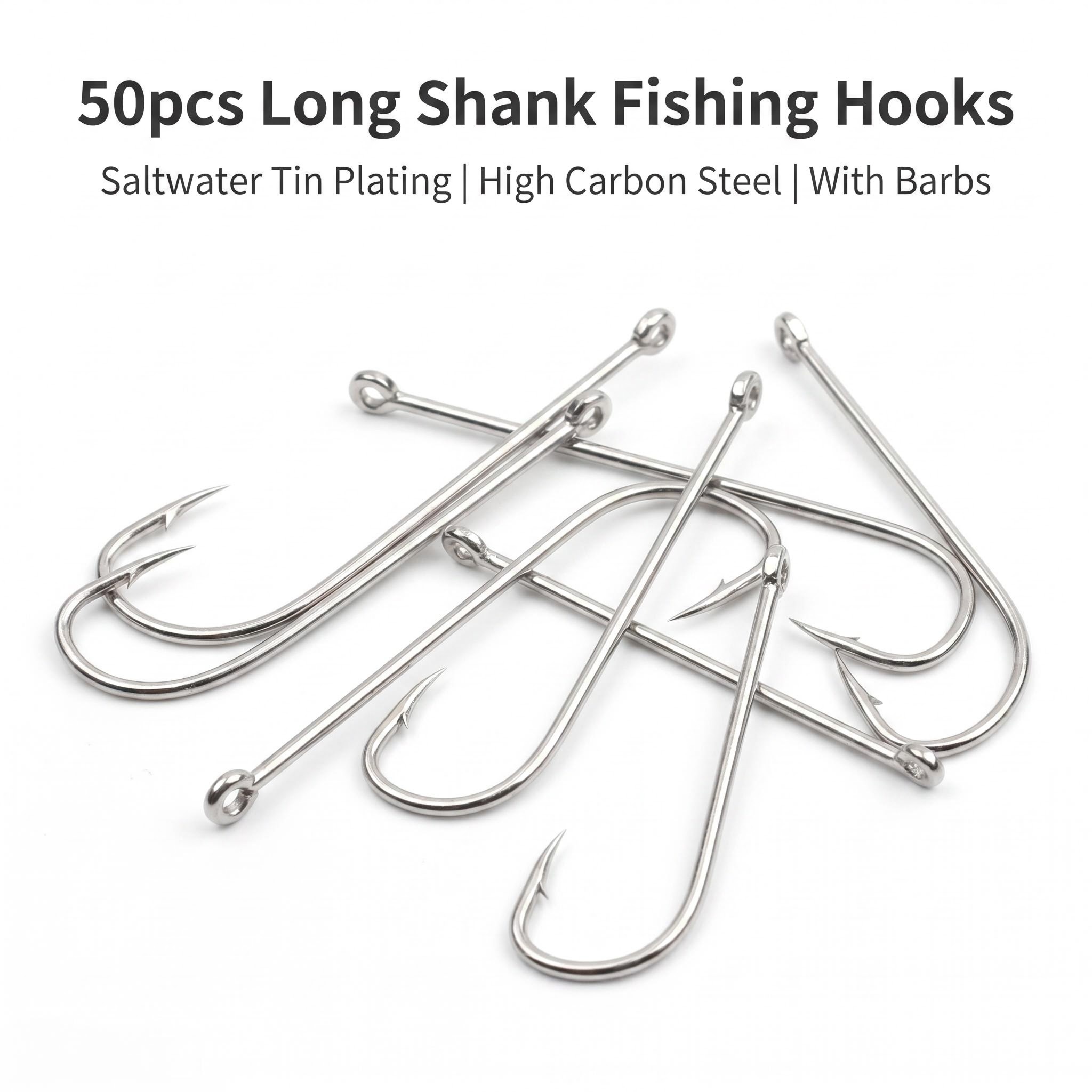 Fishing Hook Circle - 50개입 롱 샹크 바닷물용 원형 훅