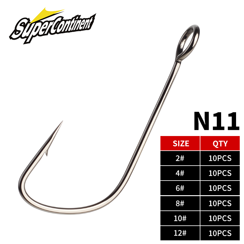 Fishing Hook Offset - 슈퍼콘티넨트 2 # -12 # 10pcs
