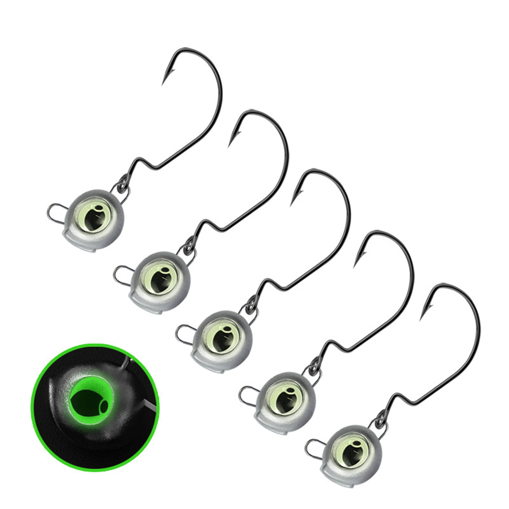 글로우 아이가 있는 10개 위드리스 지그 헤드 - 베이 - Fishing Hook Weedless 리뷰 및 가격