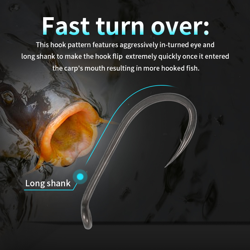 잉어 낚시 후크 긴 생크 마이크로 가시 크기, PTFE - Fishing Hook Barbless 리뷰 및 가격