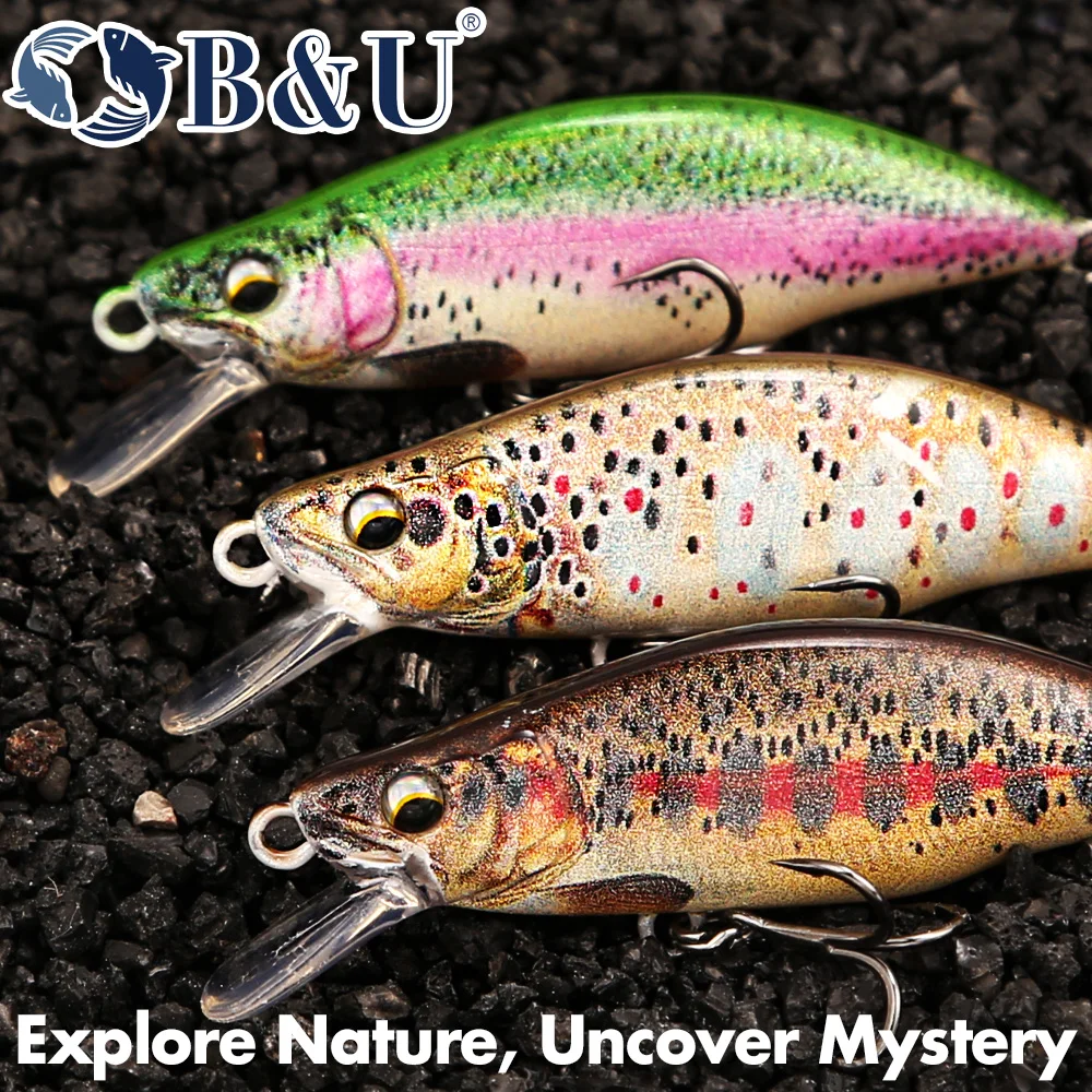 B&U 송어 패턴 하드 베이트 싱킹 미노우 낚시 미끼, - Fishing Hook Assortment 리뷰 및 가격