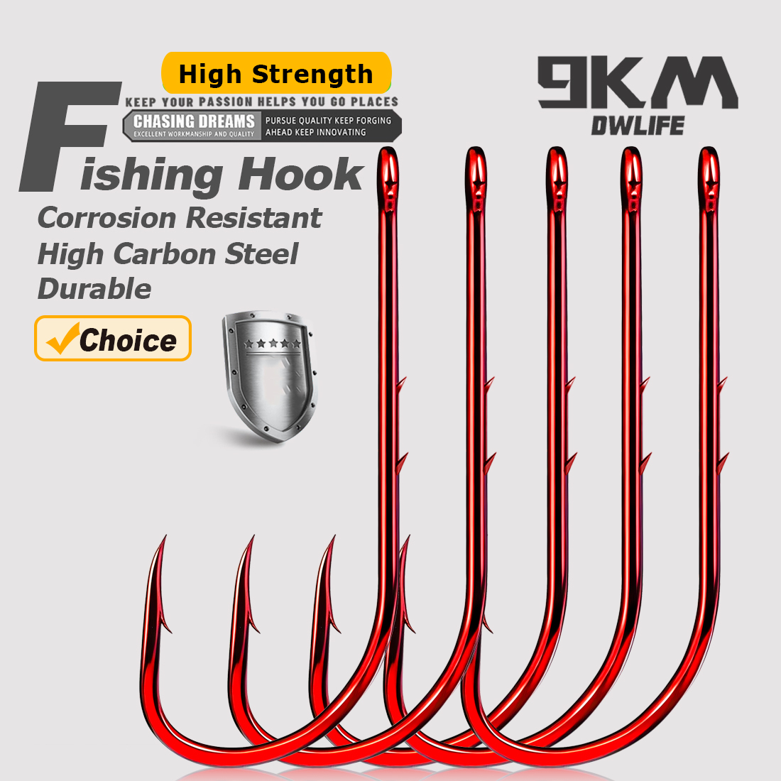9KM Baitholder 낚시 후크 긴 생크 레드 웜 - Fishing Hook Circle 리뷰 및 가격