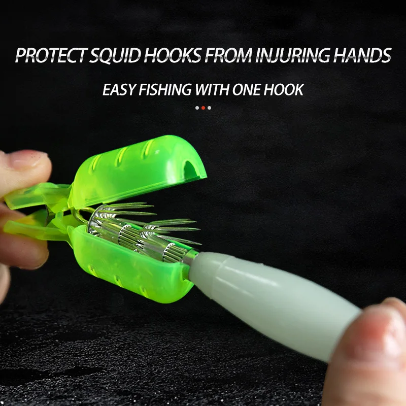 10 개/몫 오징어 지그 후크 커버 나무 새우 후크 보 - Fishing Hook Jig 리뷰 및 가격