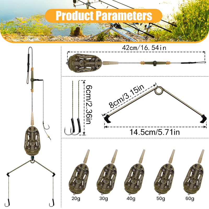 리드코어가 포함된 3개의 후크로 묶인 잉어 헤어 리그  - Fishing Hook Assortment 리뷰 및 가격