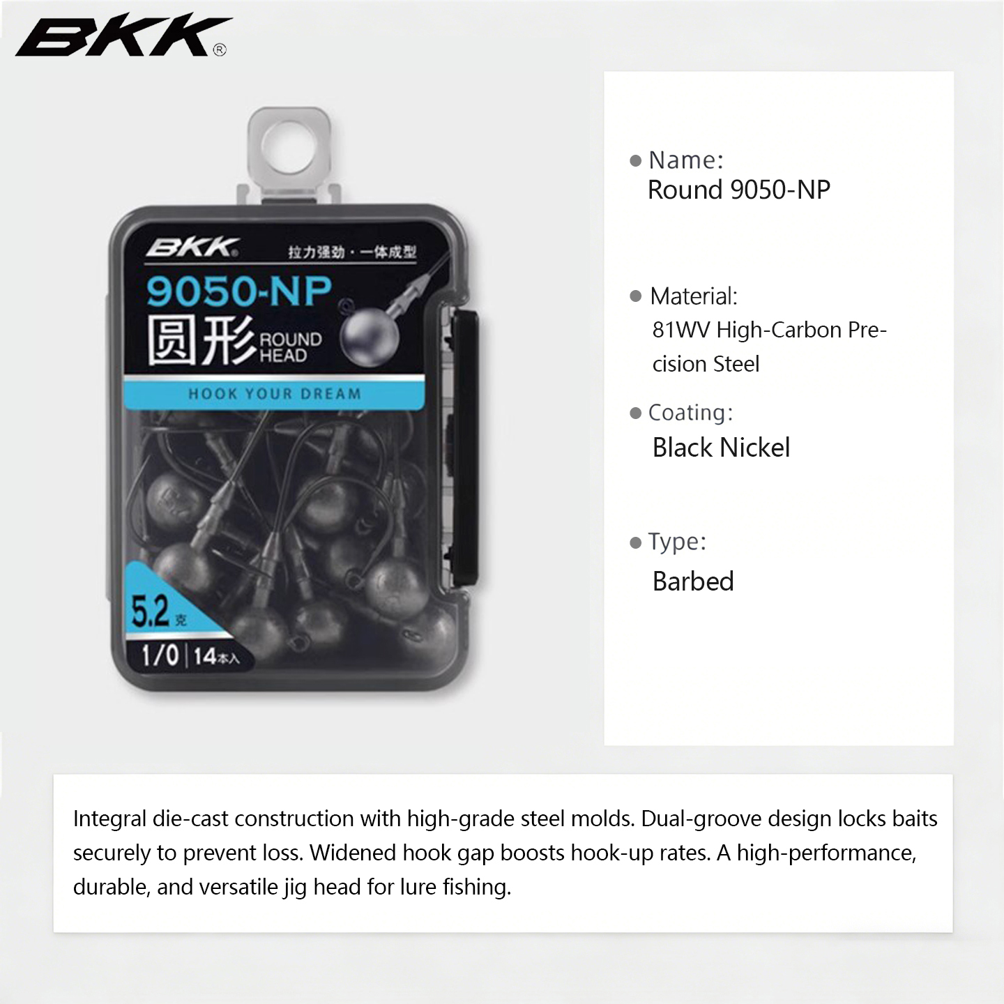 BKK 9050-NP 지그 헤드 훅, 라운드 리드 헤드 - Fishing Hook Weedless 리뷰 및 가격