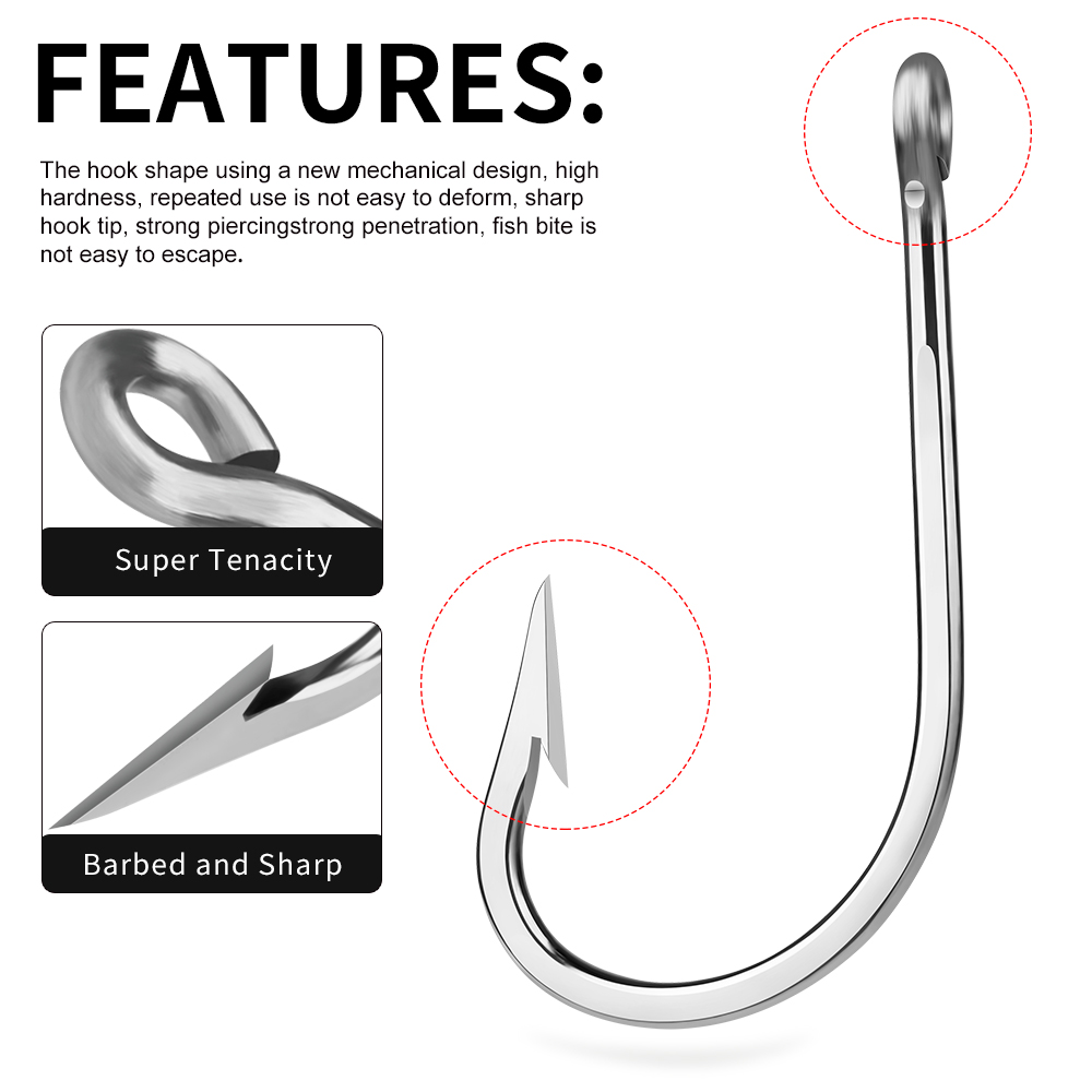 PROBEROS 5pcs 스테인레스 스틸 후크 바닷물  - Fishing Hook Circle 리뷰 및 가격