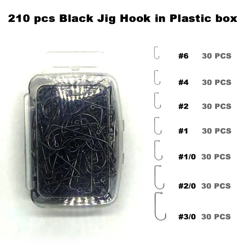 Ady길 DIY 낚시 210 개 블랙 지그 후크 라운드 - Fishing Hook Assortment 리뷰 및 가격
